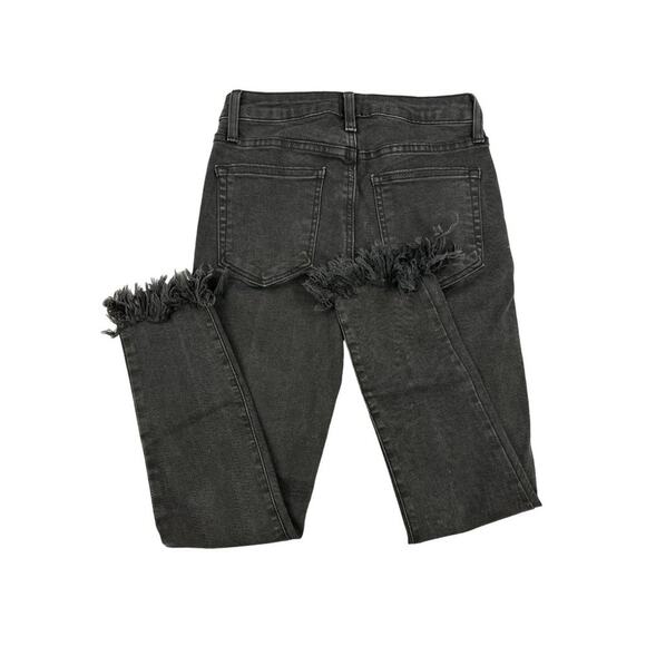 Just Black - Cropped Skinny Jeans with Fringe Hem in Washed Black - Picture 3 of 3